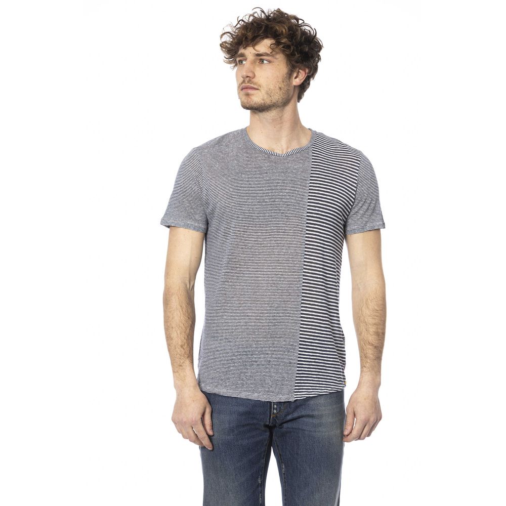 Distretto12 Blue Linen Men T-Shirt