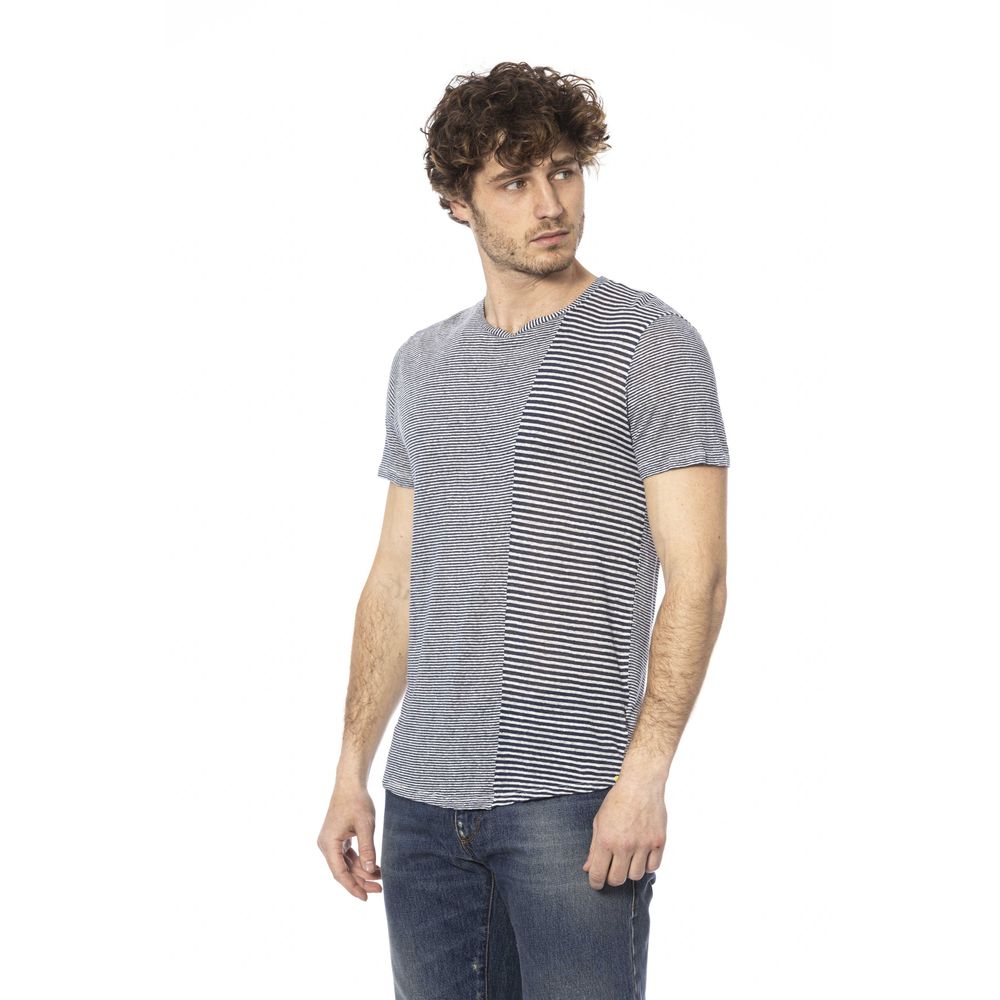 Distretto12 Blue Linen Men T-Shirt