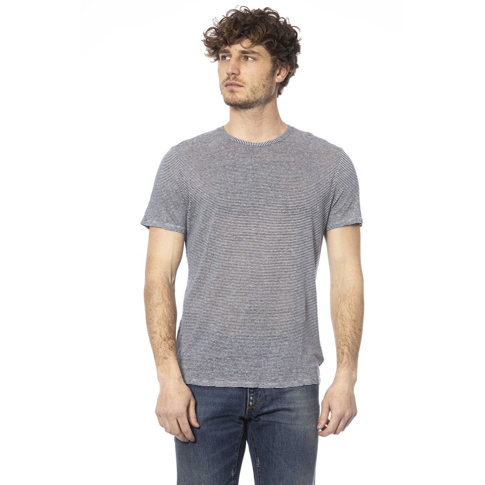 Distretto12 Blue Linen Men T-Shirt