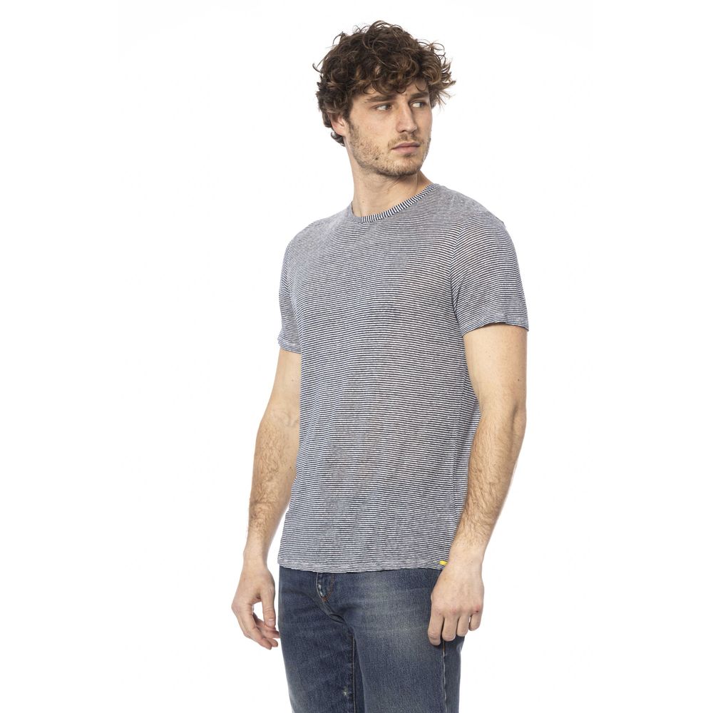 Distretto12 Blue Linen Men T-Shirt