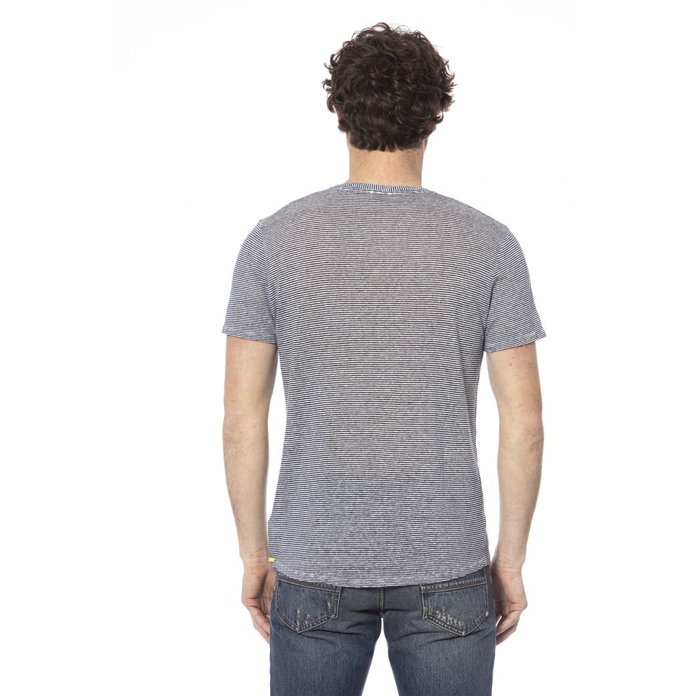 Distretto12 Blue Linen Men T-Shirt