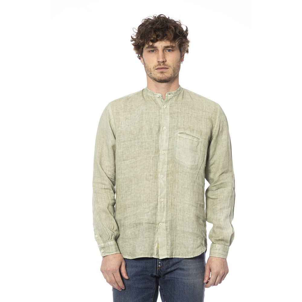 Distretto12 Green Linen Men Shirt