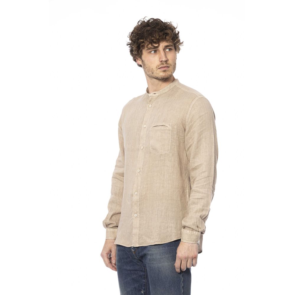 Distretto12 Beige Linen Men Shirt