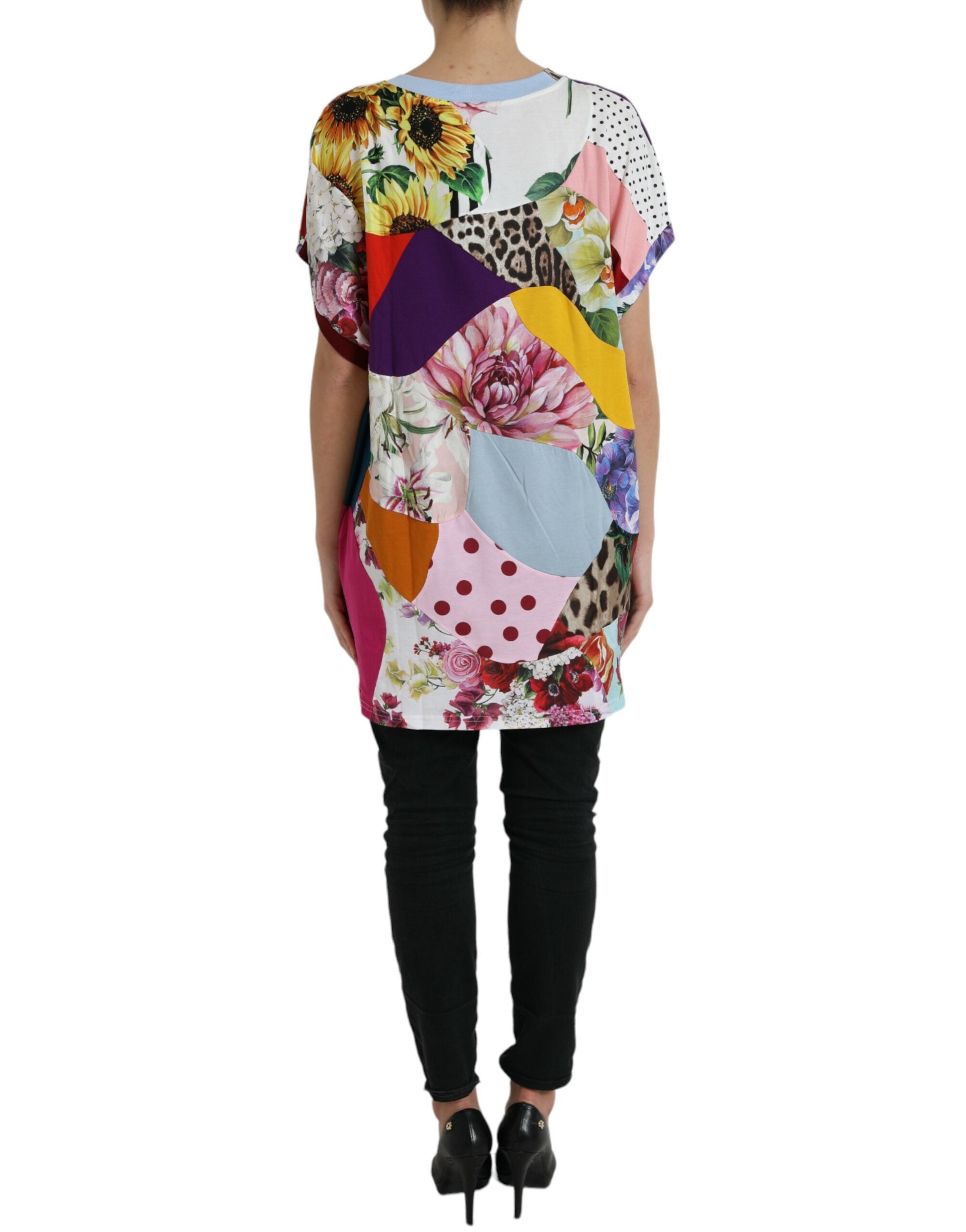 Dolce &amp; Gabbana Multicolor Cotton Silk Patchwork Blouse