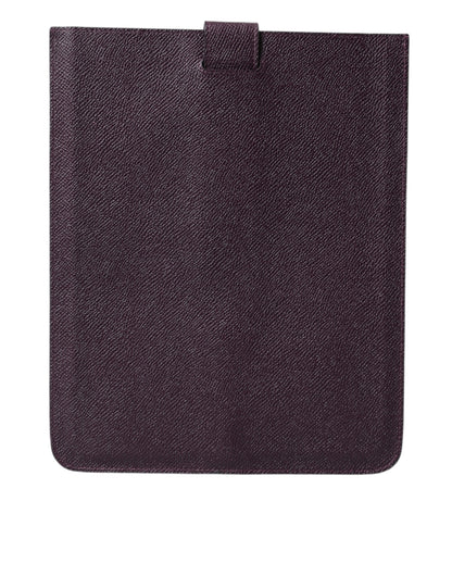 Dolce &amp; Gabbana Elegant Leather Tablet Pouch in Rich Brown