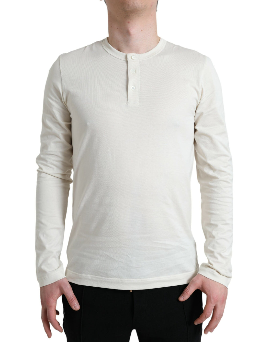 Dolce &amp; Gabbana Elegant Off White Cotton Sweater