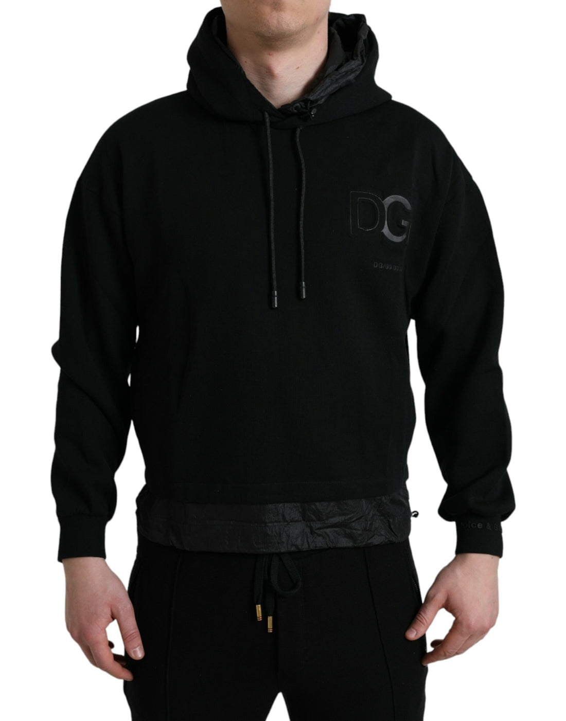 Dolce &amp; Gabbana Elegant Black Hooded Pullover Sweater