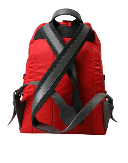 Dolce &amp; Gabbana Elegant Red Nylon-Leather Backpack