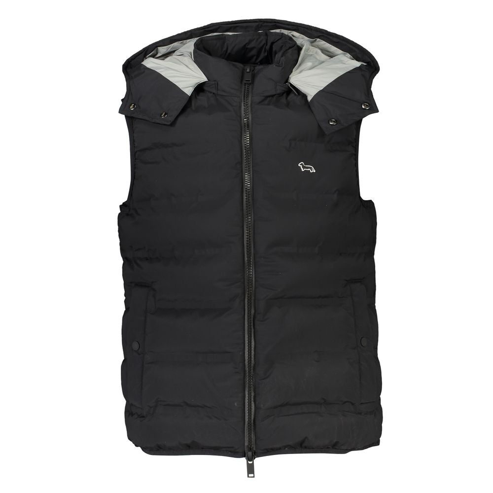 Harmont &amp; Blaine Sleeveless Hooded Black Jacket