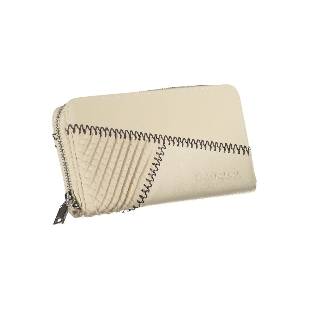 Desigual Beige Chic Wallet with Contrasting Accents