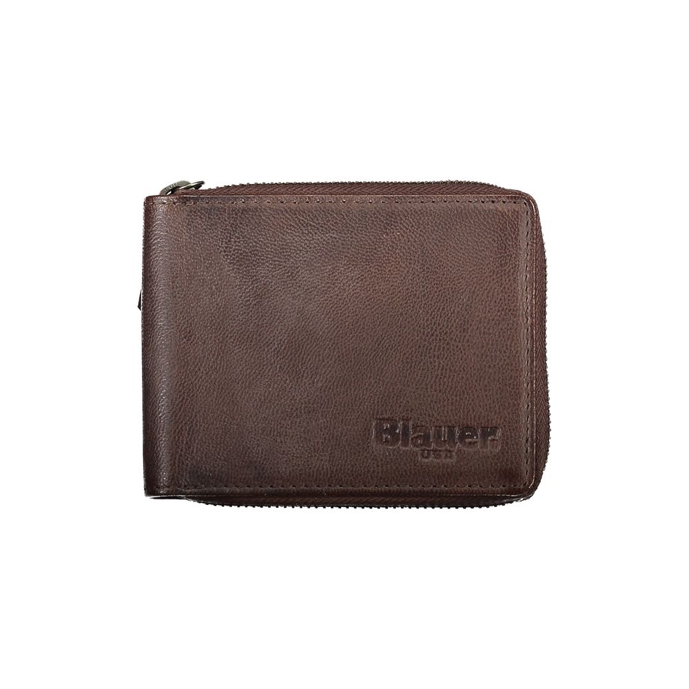 Blauer Elegant Leather Coin &amp; Card Wallet in Brown