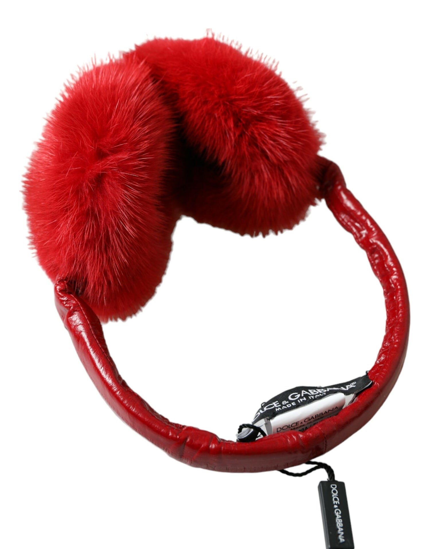 Dolce &amp; Gabbana Red Mink Fur Elegance Ear Muffs