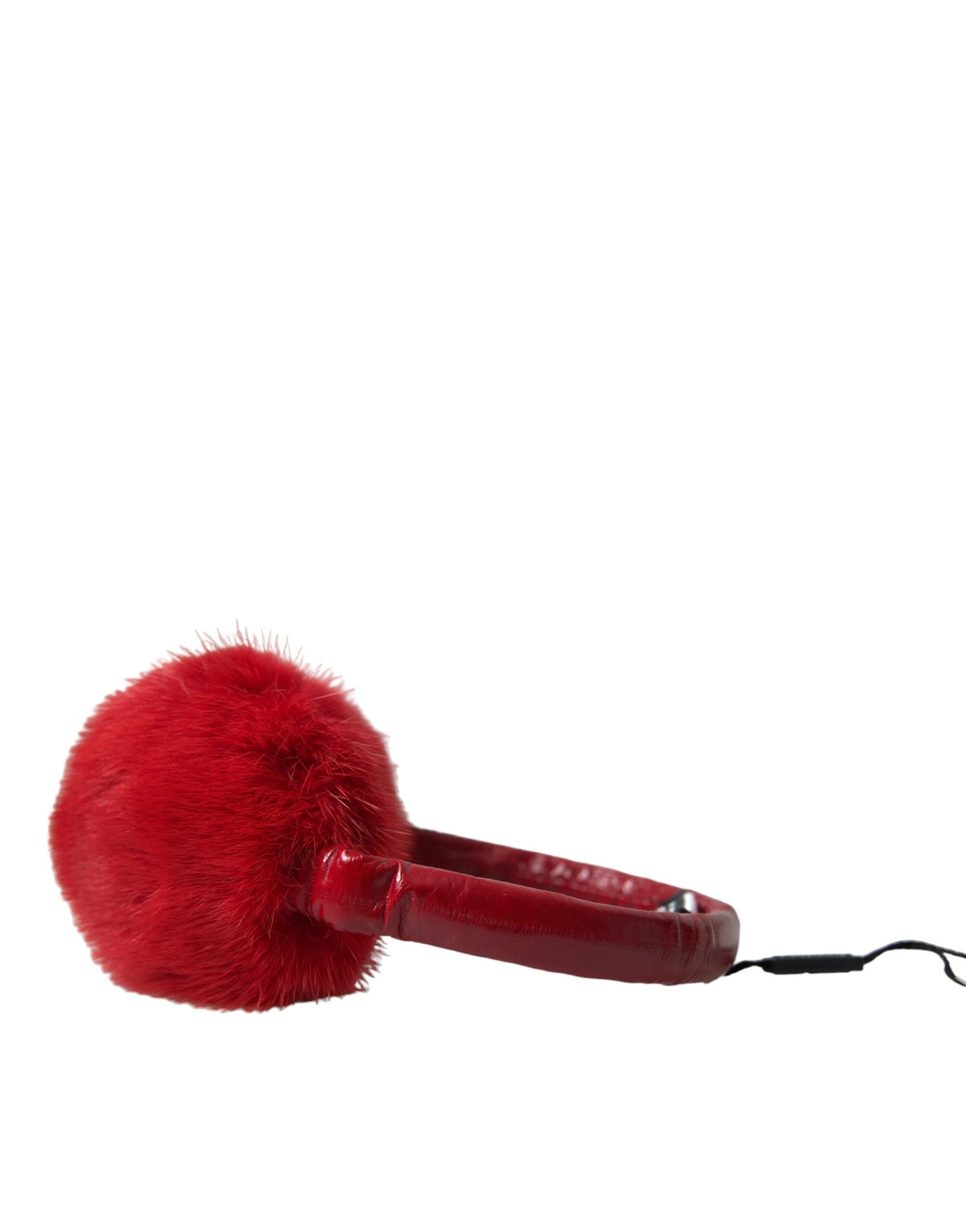 Dolce &amp; Gabbana Red Mink Fur Elegance Ear Muffs