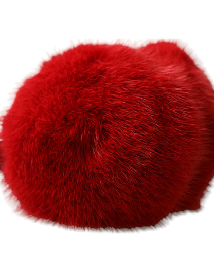 Dolce &amp; Gabbana Red Mink Fur Elegance Ear Muffs