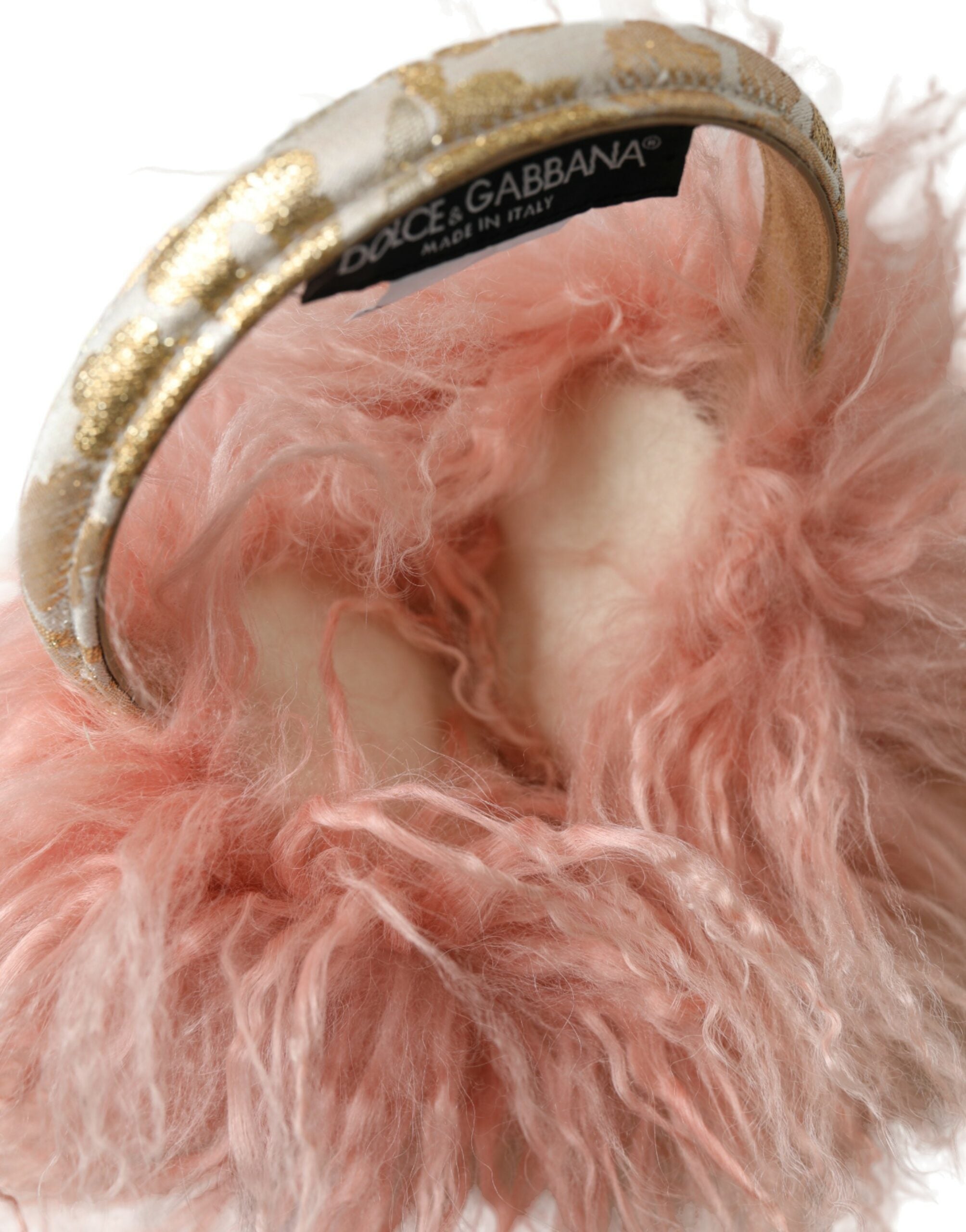 Dolce &amp; Gabbana Elegant Pink Fur Earmuffs - Winter Chic Accessory