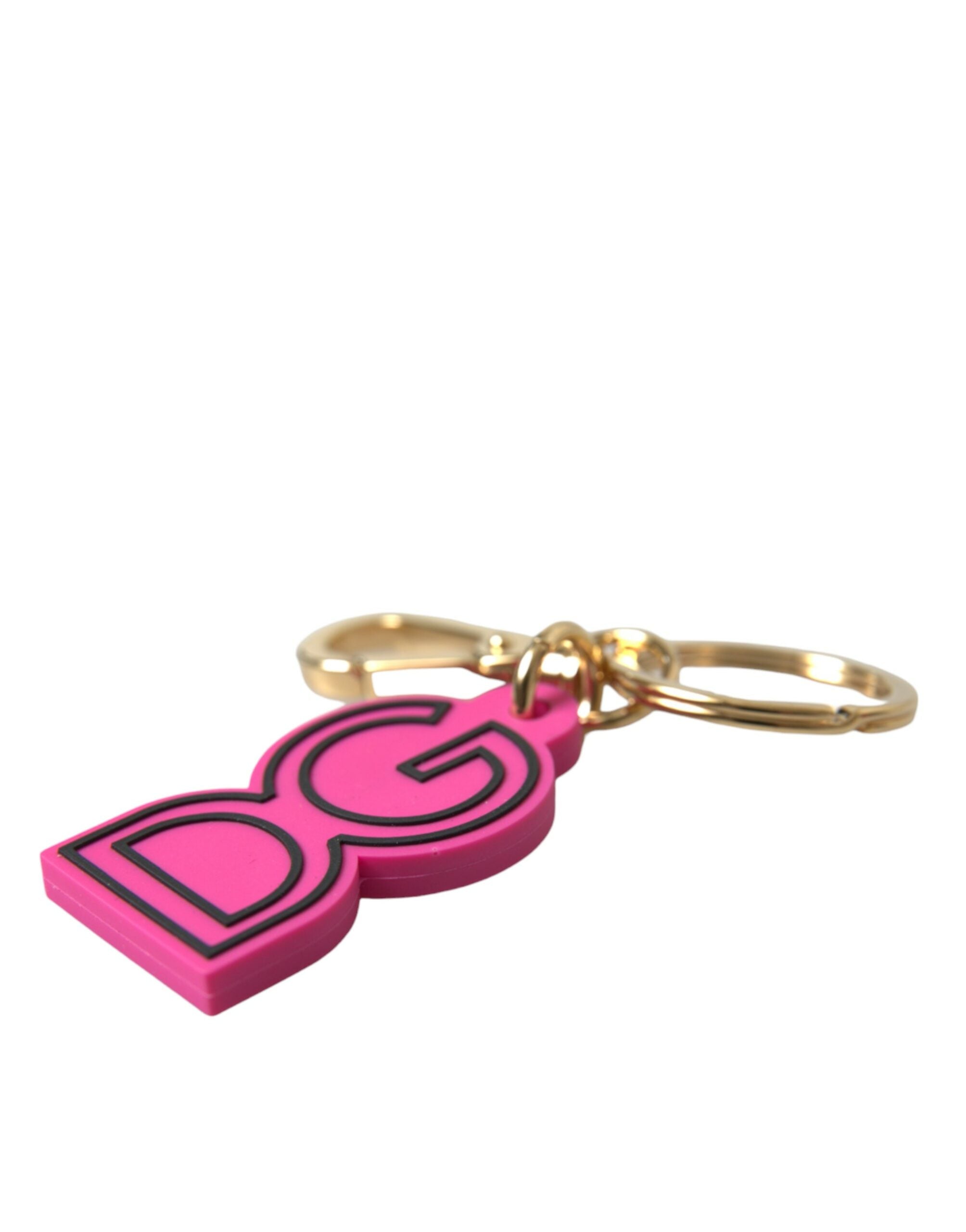 Dolce &amp; Gabbana Chic Gold and Pink Keychain Elegance