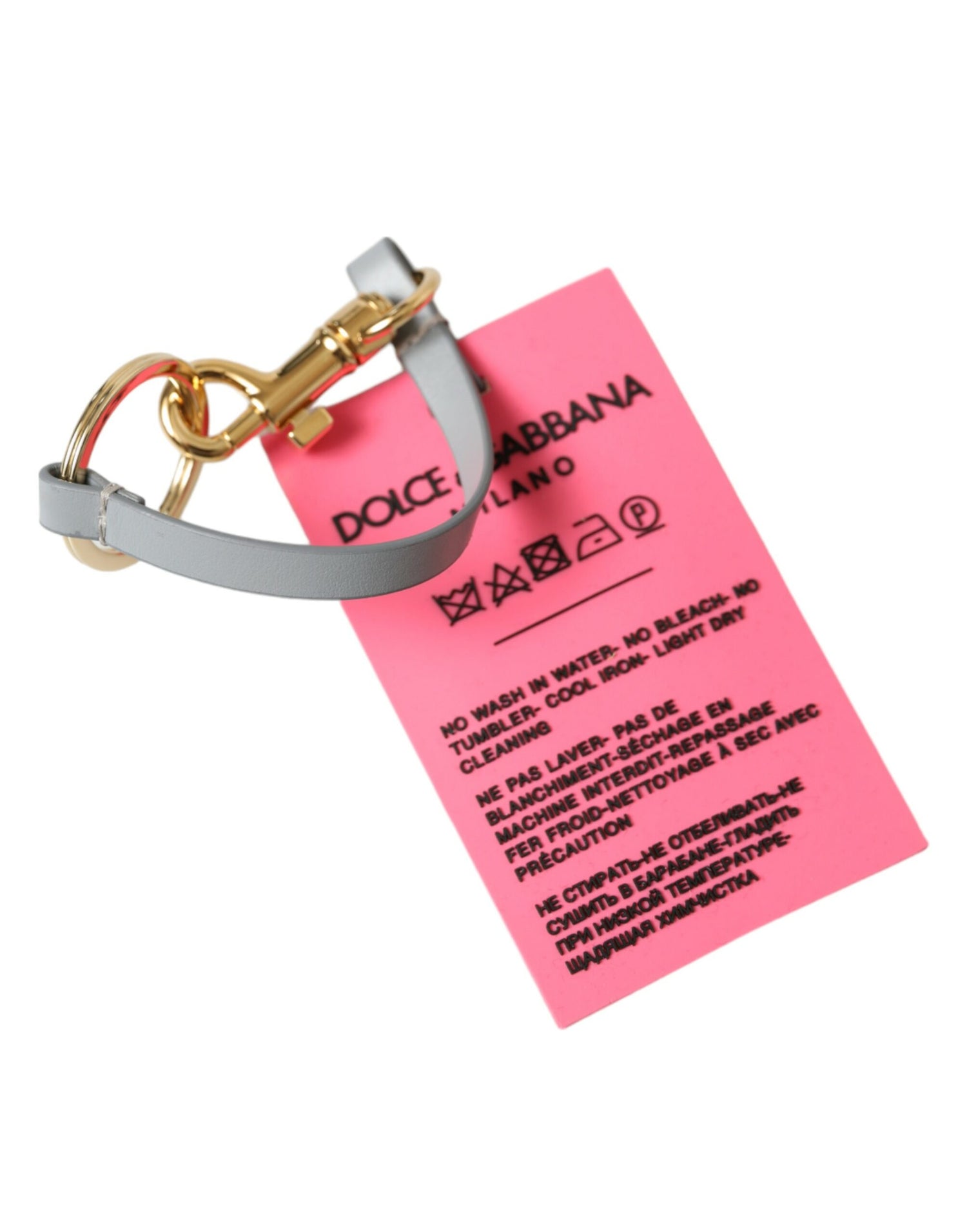 Dolce &amp; Gabbana Chic Trifold Gold &amp; Pink Key Holder Case