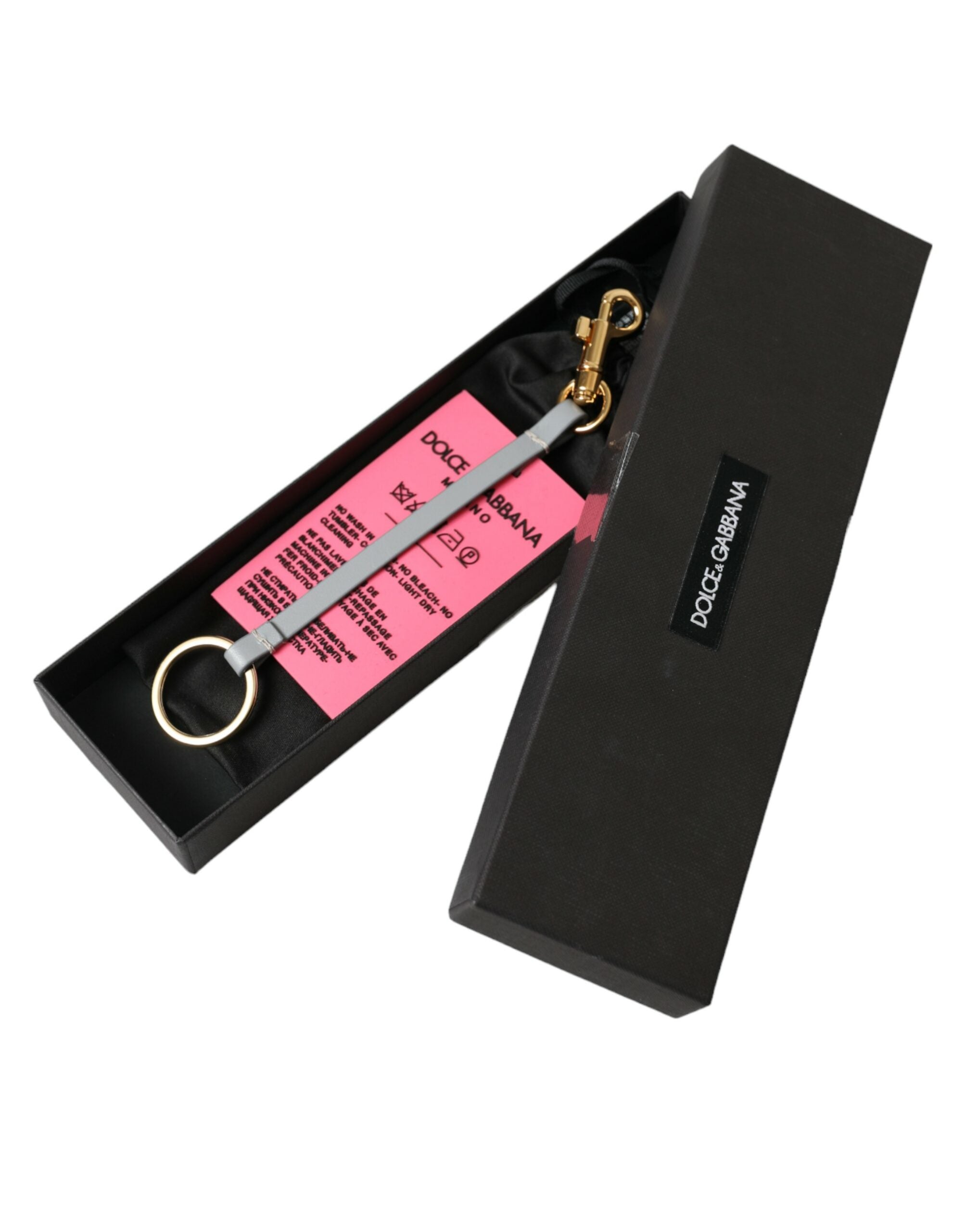 Dolce &amp; Gabbana Chic Trifold Gold &amp; Pink Key Holder Case