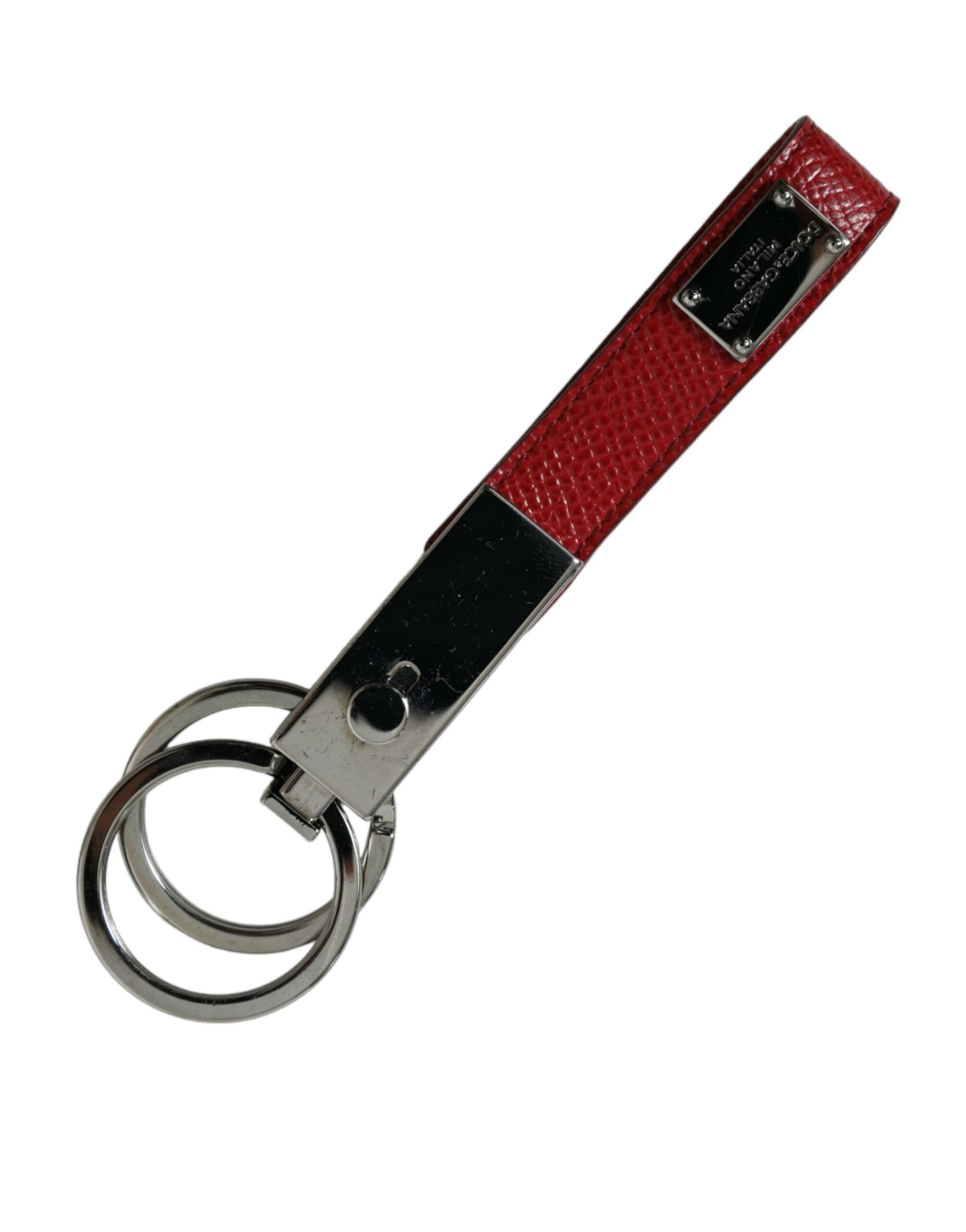 Dolce &amp; Gabbana Elegant Red Leather Trifold Key Holder Case