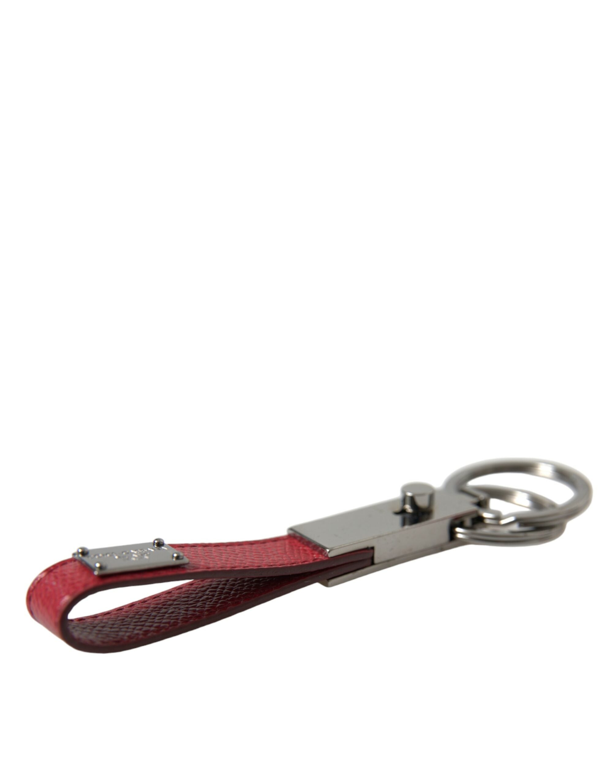 Dolce &amp; Gabbana Elegant Red Leather Trifold Key Holder Case