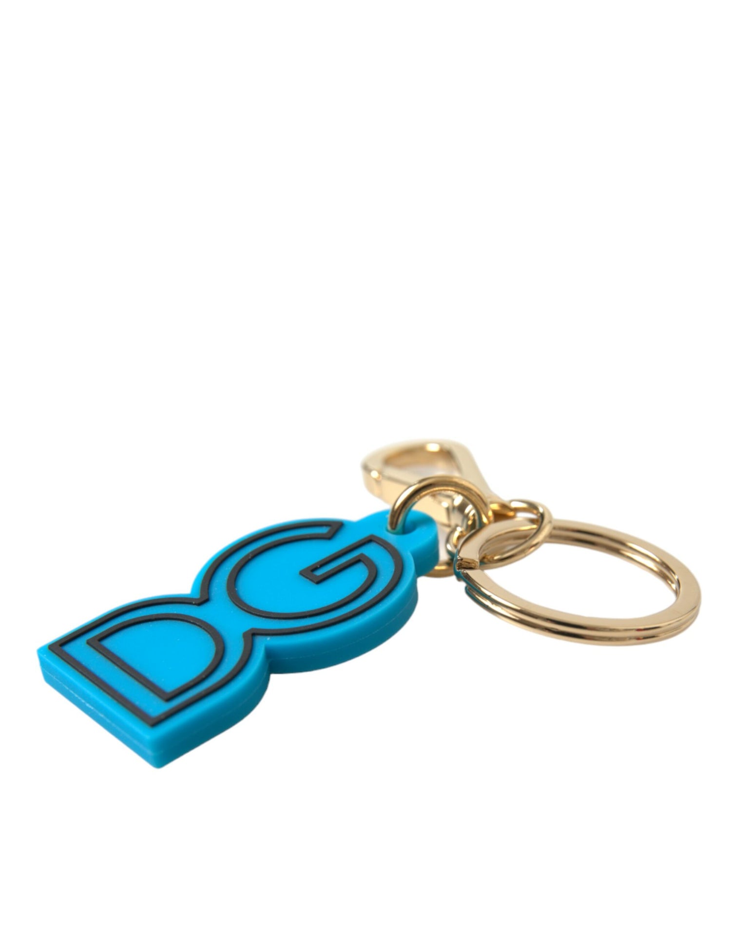 Dolce &amp; Gabbana Elegant Blue &amp; Gold Keychain Accessory