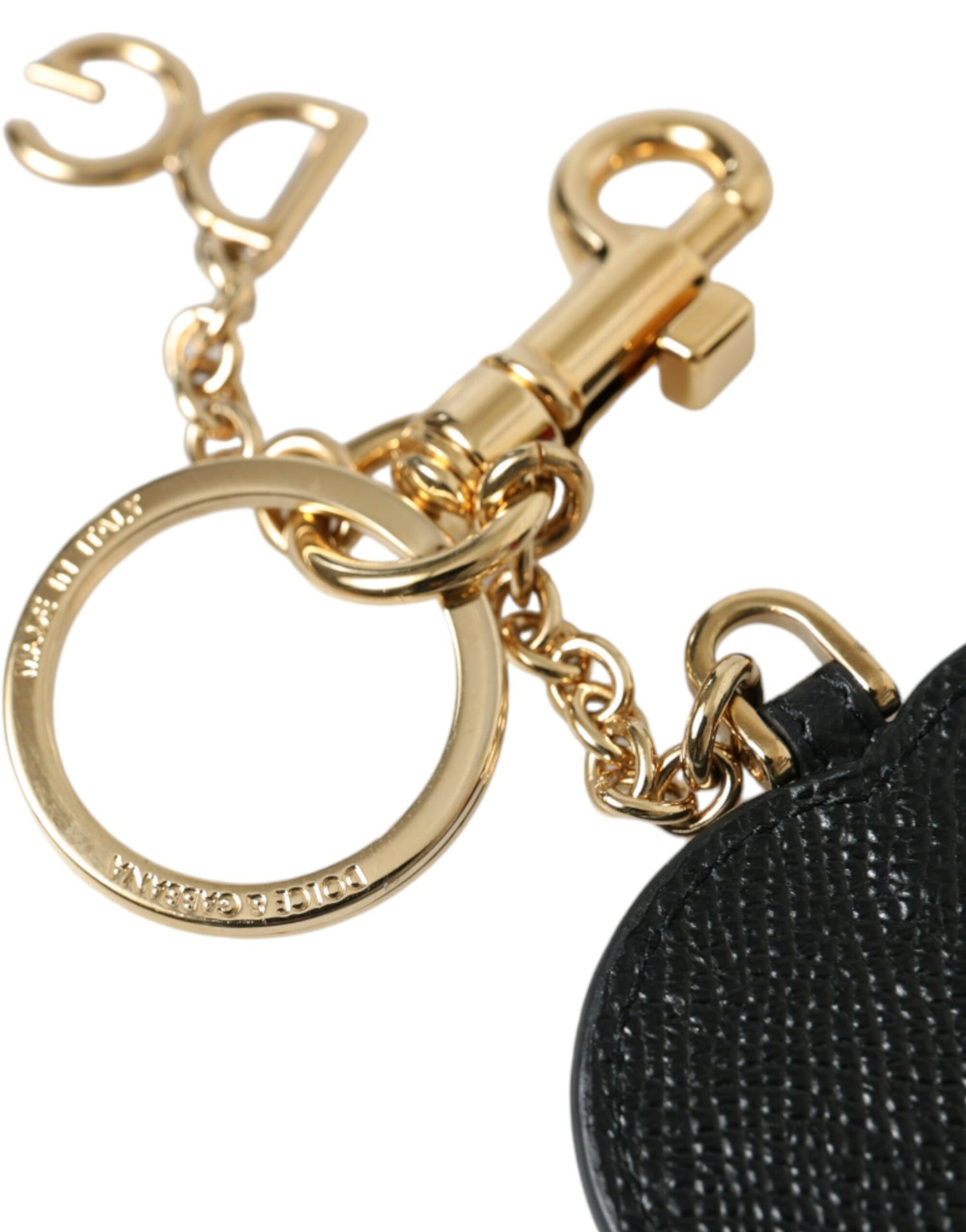 Dolce &amp; Gabbana Stunning Gold and Pink Leather Keychain