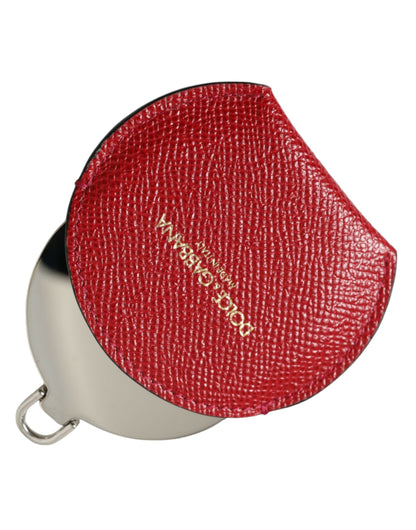 Dolce &amp; Gabbana Elegant Red Leather Mirror Holder