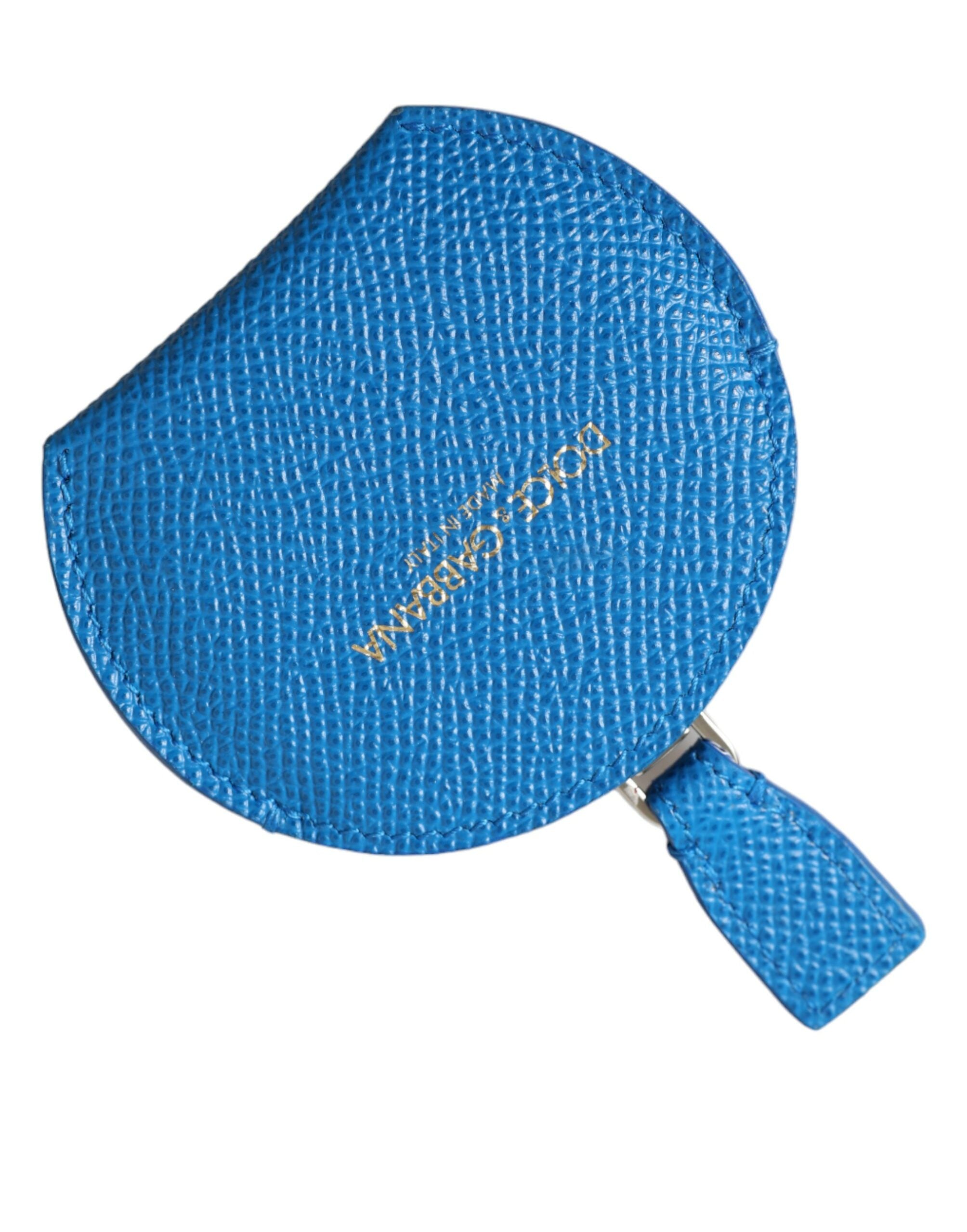 Dolce &amp; Gabbana Elegant Blue Leather Mirror Holder