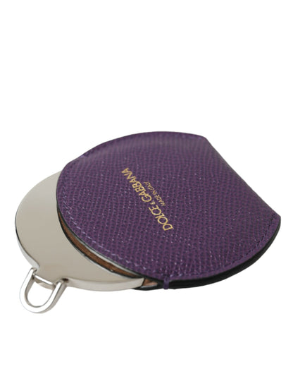 Dolce &amp; Gabbana Elegant Purple Leather Mirror Holder