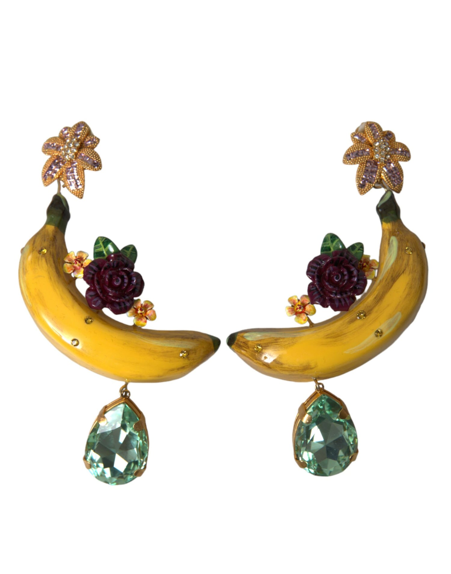 Dolce &amp; Gabbana Chic Clip-on Banana Dangle Earrings