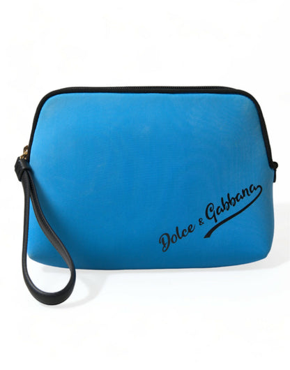 Dolce &amp; Gabbana Elegant Blue Hand Pouch with Strap