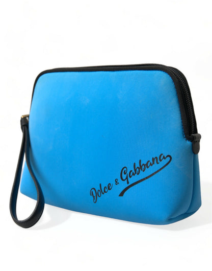 Dolce &amp; Gabbana Elegant Blue Hand Pouch with Strap