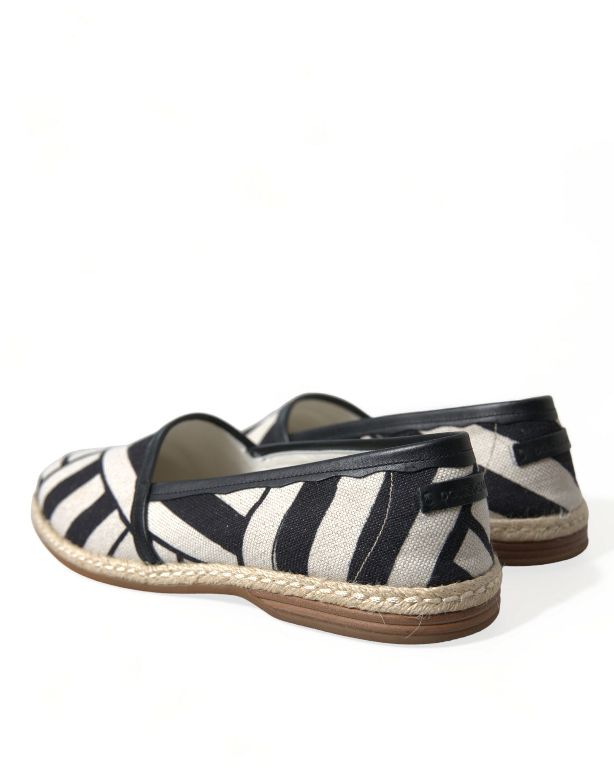 Dolce &amp; Gabbana Chic Striped Luxury Leather Espadrilles