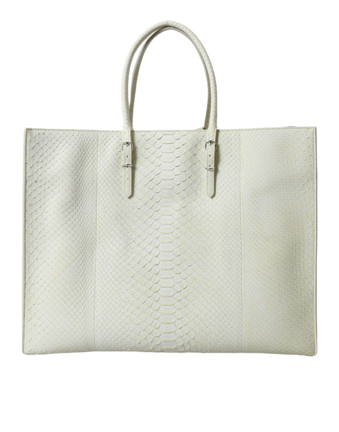 Balenciaga Chic Python Leather Tote in White &amp; Yellow