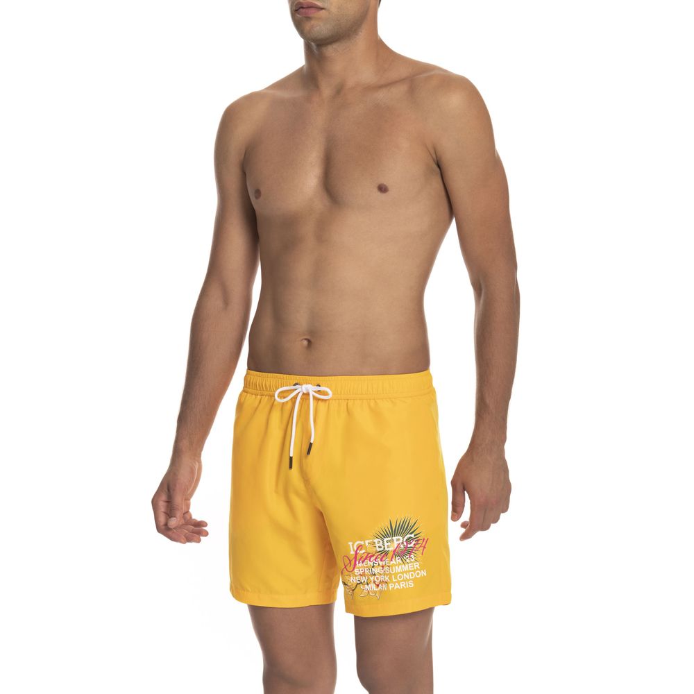 Iceberg Yellow Polyester Men Swim Short