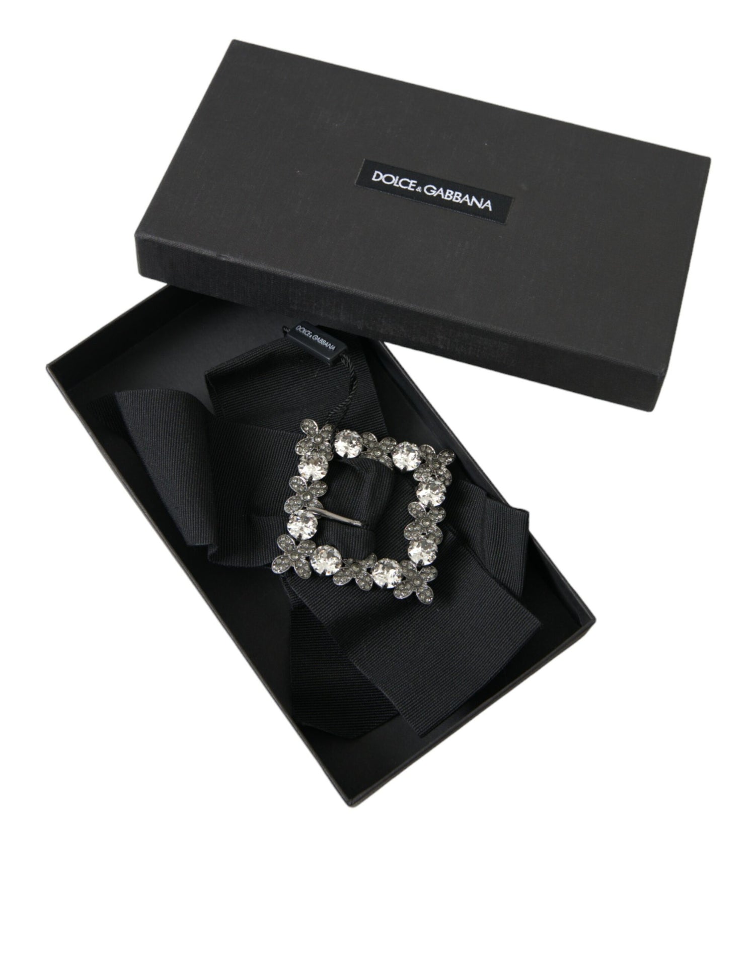 Dolce &amp; Gabbana Black Swarovski Crystal Embellished Hair Clip