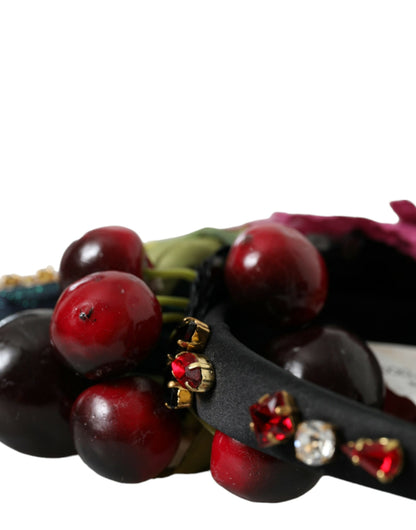 Dolce &amp; Gabbana Red Watermelon Cherry Crystal Hairband Statement Diadem