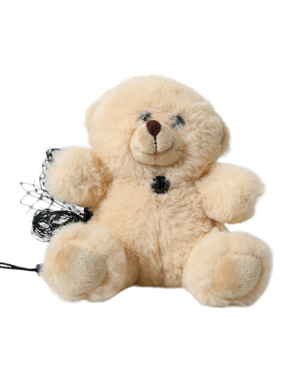 Dolce &amp; Gabbana Beige Teddy Bear Mesh Net Band Hair Clip