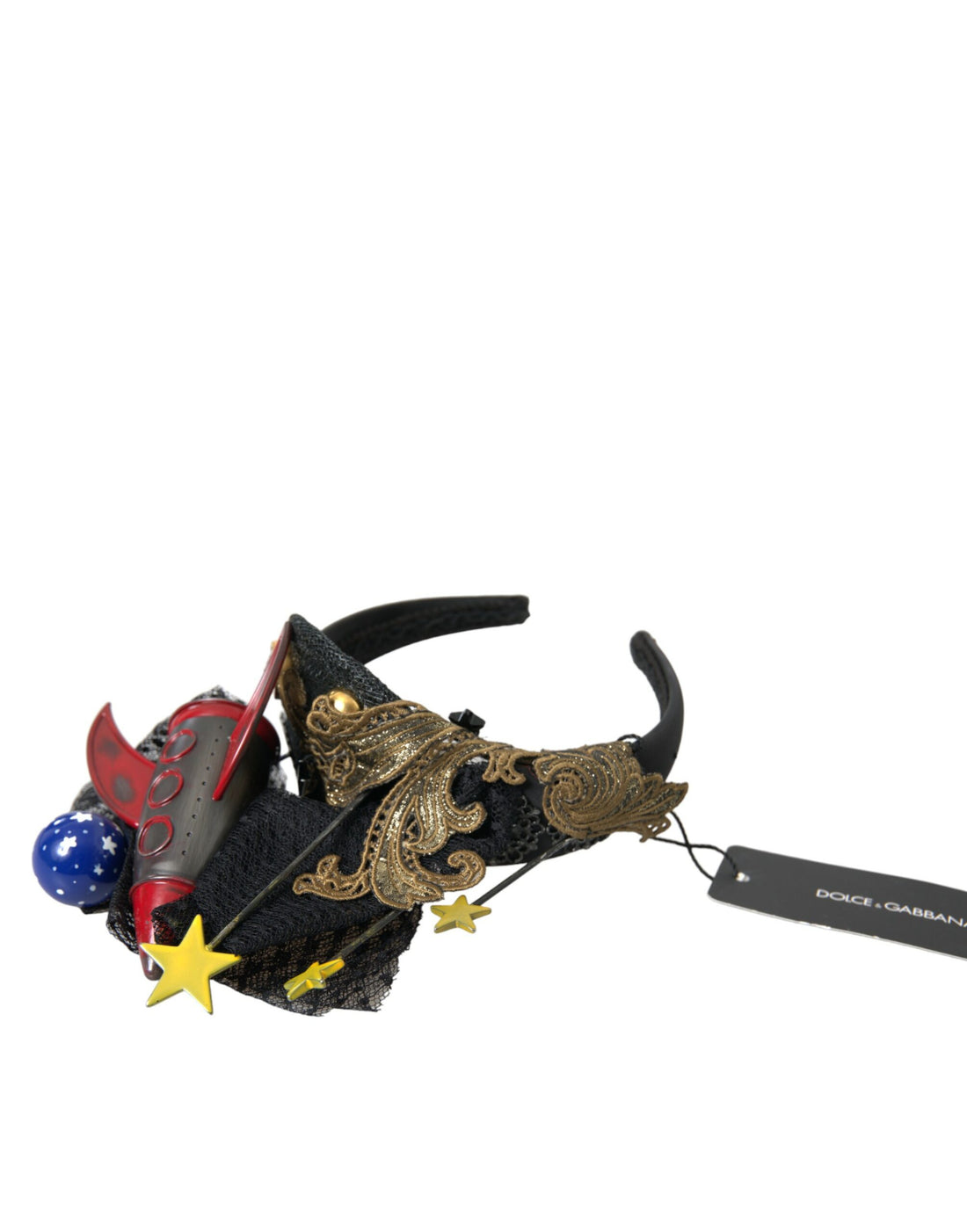 Dolce &amp; Gabbana Multicolor Missile Rocket Crystal Stars Headband Diadem