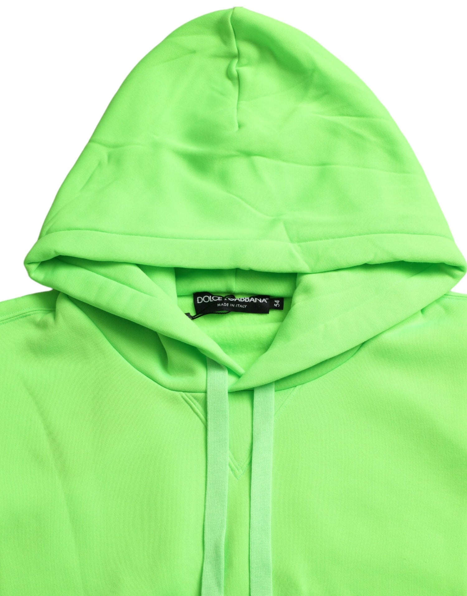 Dolce &amp; Gabbana Neon Green Hooded Top Pullover Sweater