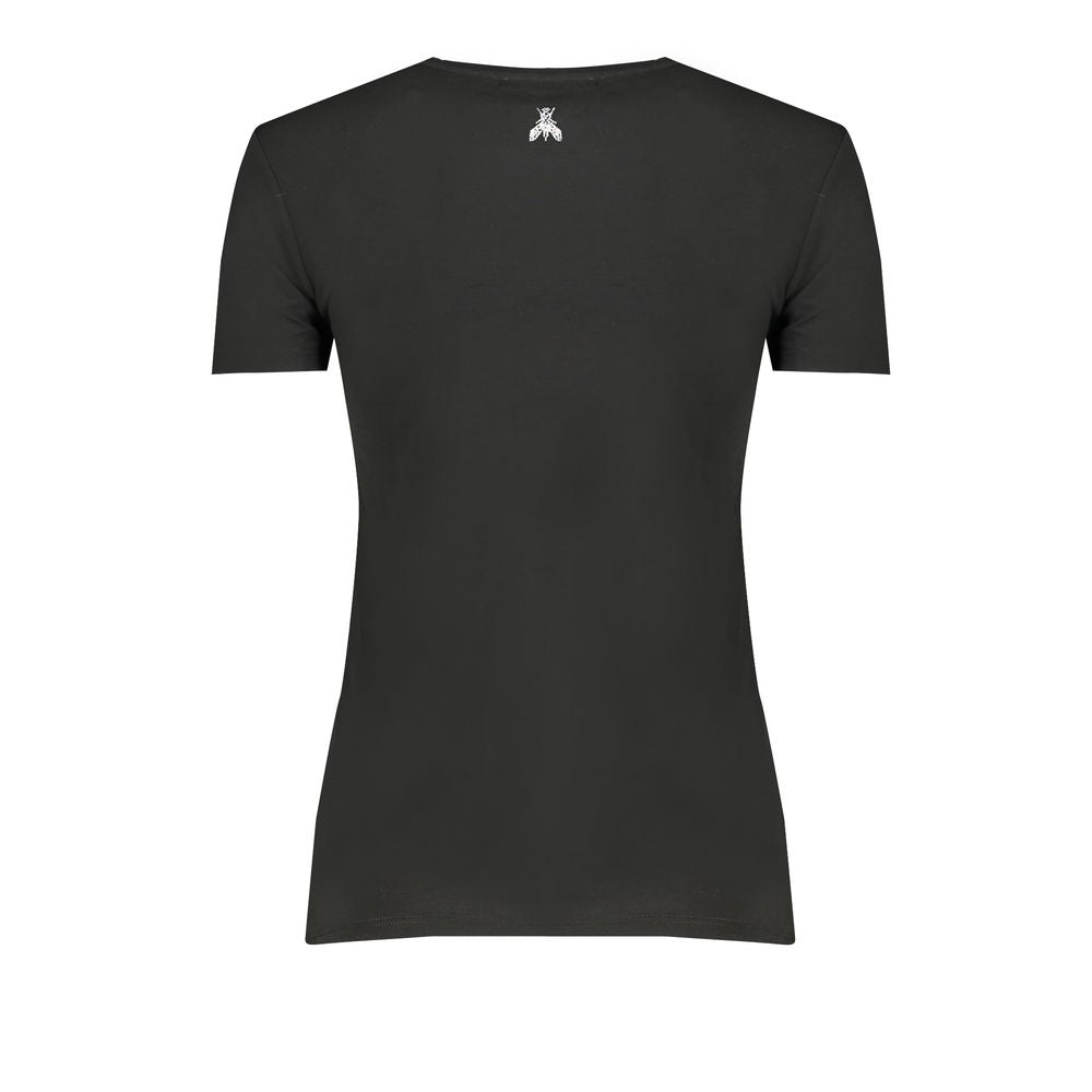 Patrizia Pepe Black Elastane Tops &amp; T-Shirt