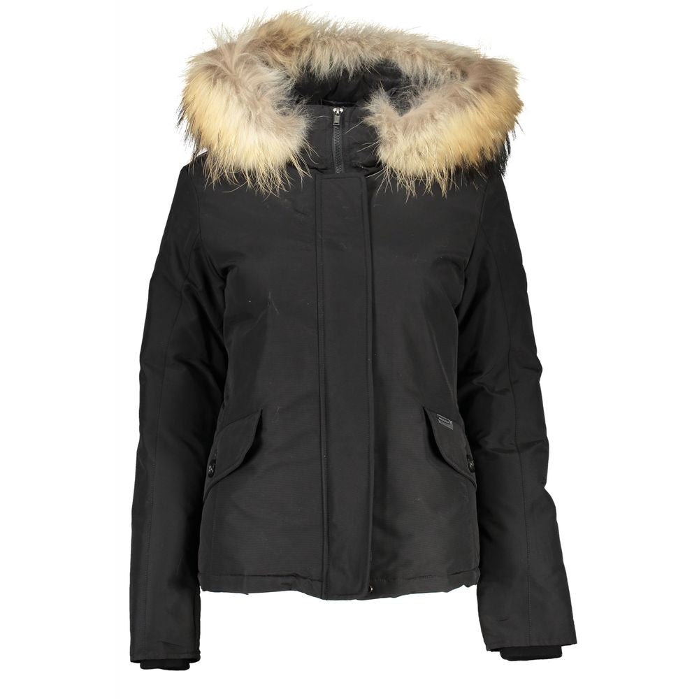 Woolrich Black Cotton Jackets &amp; Coat