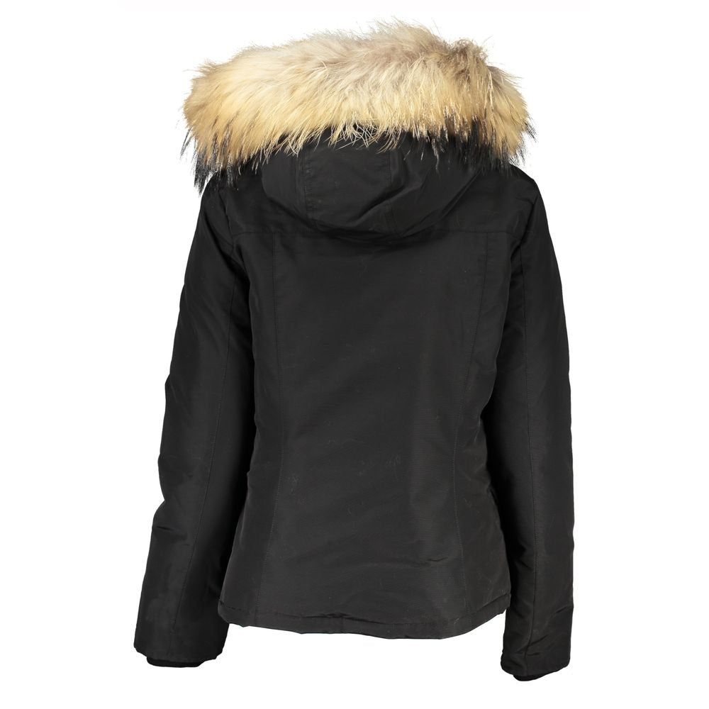 Woolrich Black Cotton Jackets &amp; Coat