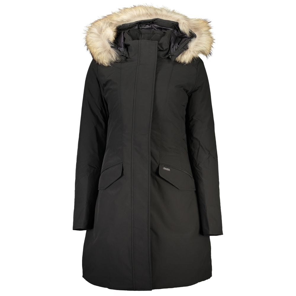 Woolrich Black Cotton Jackets &amp; Coat