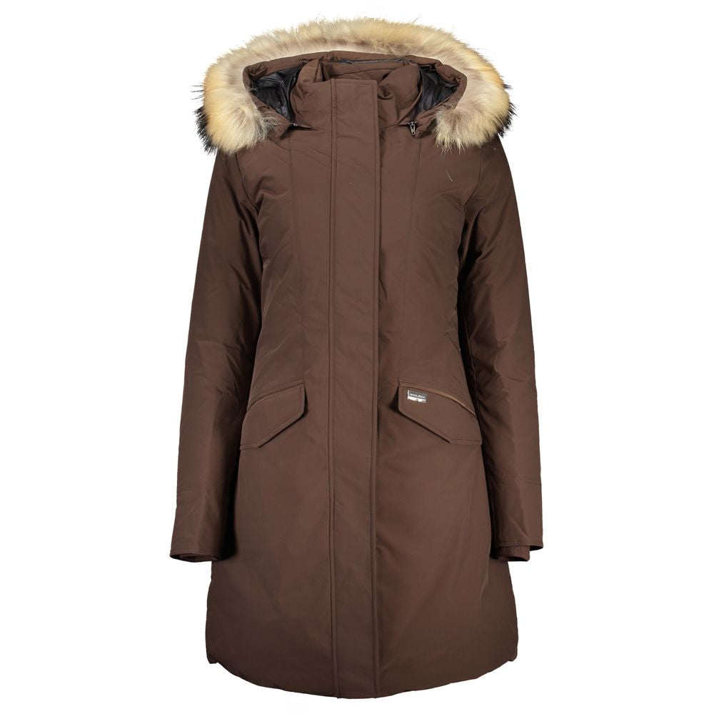 Woolrich Brown Cotton Jackets &amp; Coat