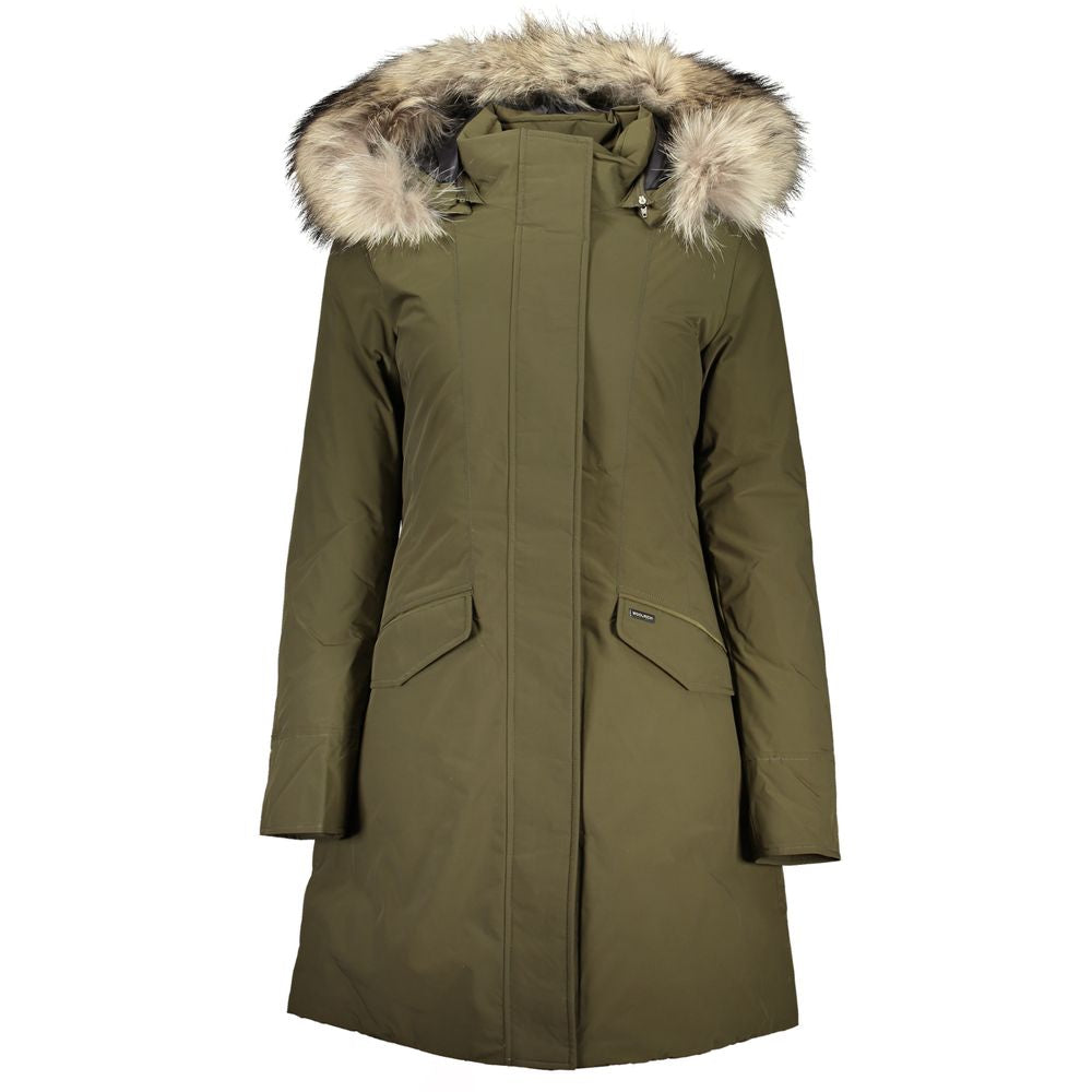 Woolrich Green Cotton Jackets &amp; Coat