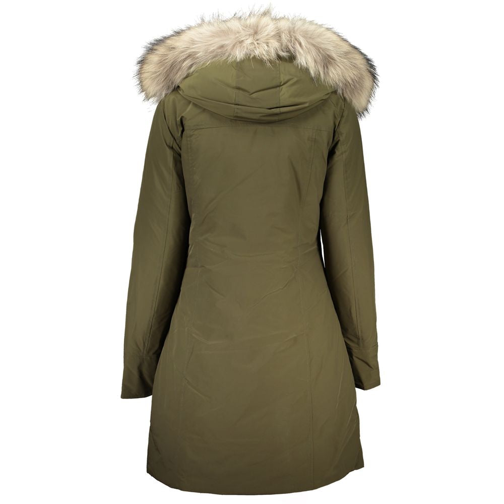 Woolrich Green Cotton Jackets &amp; Coat