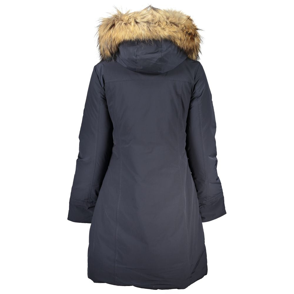 Woolrich Blue Cotton Jackets &amp; Coat