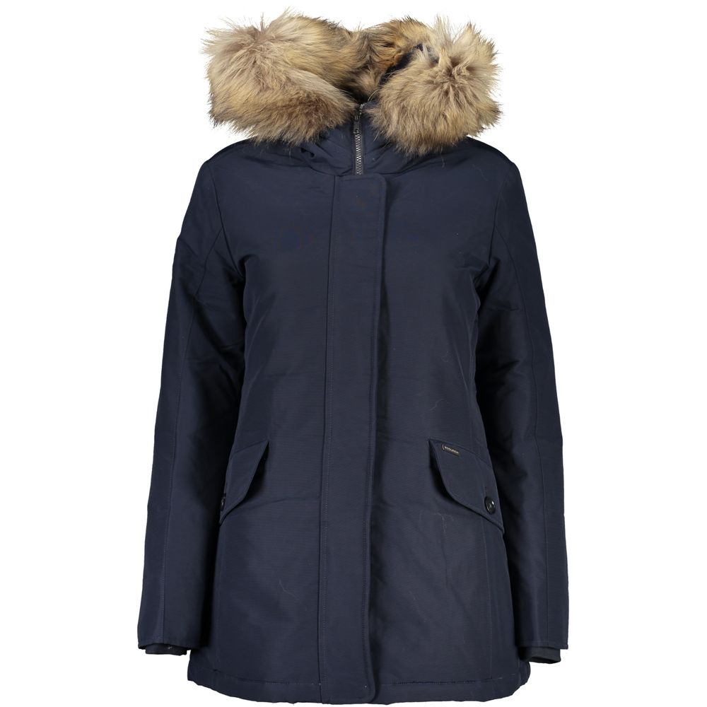 Woolrich Blue Cotton Jackets &amp; Coat