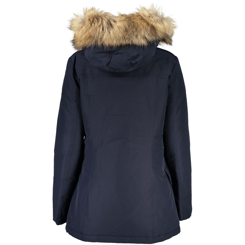 Woolrich Blue Cotton Jackets &amp; Coat